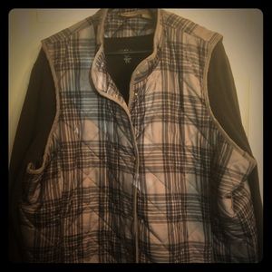 Jane Ashley puff vest and Old Navy Shirt